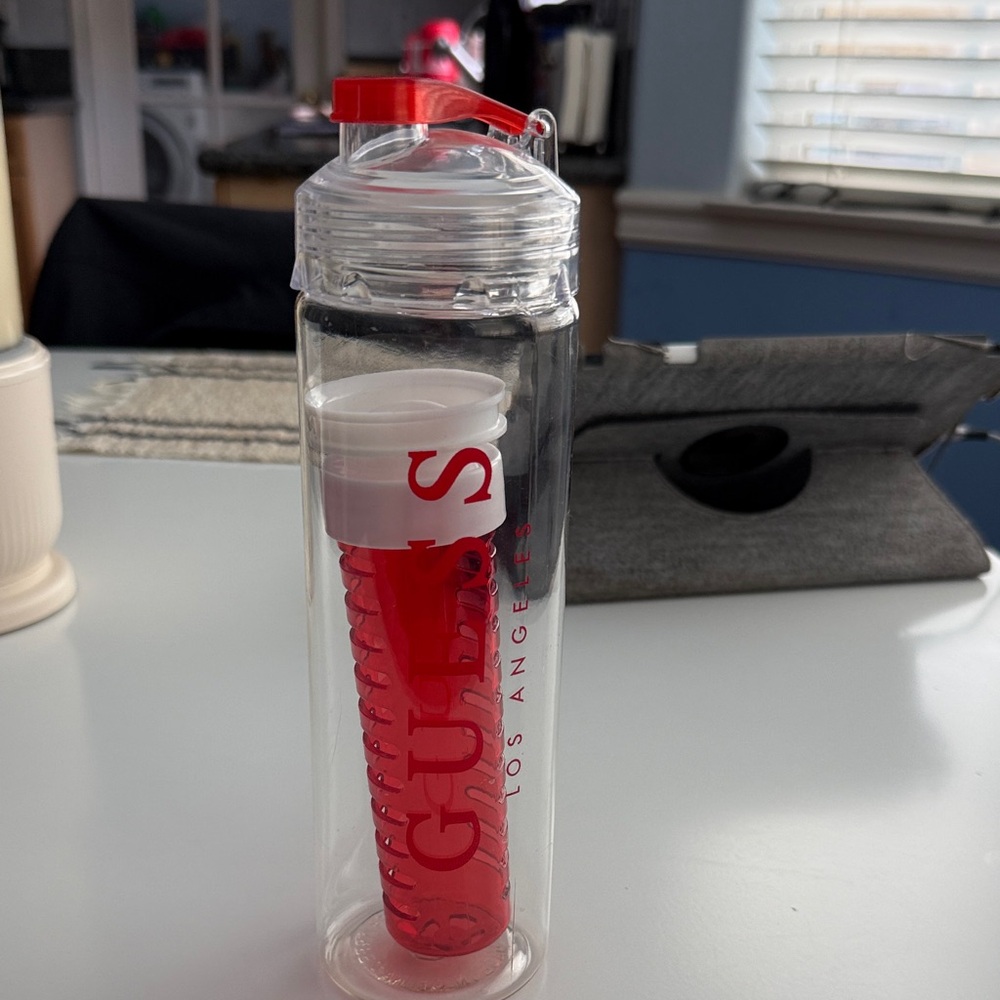 Clear and Red Infuser Water Bottle